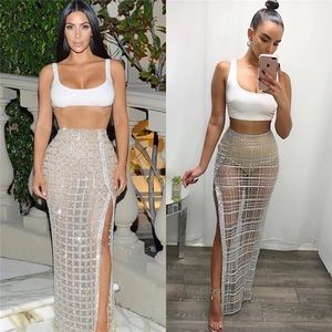 Cream and silver sequin skirt